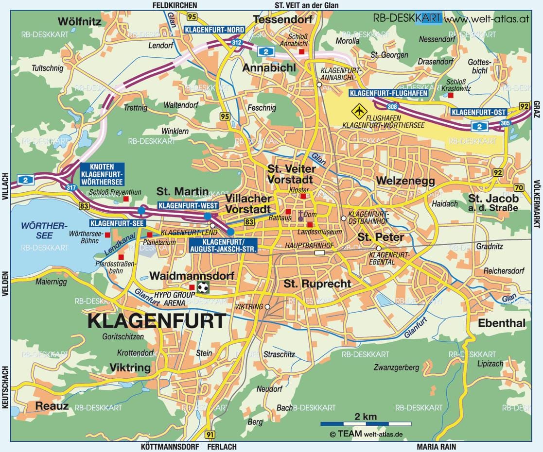 ਨਕਸ਼ਾ ਦੇ klagenfurt ਆਸਟਰੀਆ