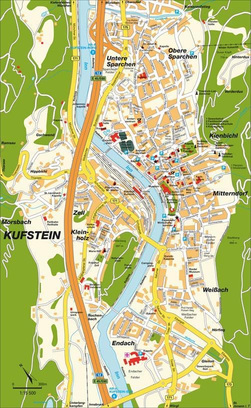 ਨਕਸ਼ਾ ਦੇ kufstein ਆਸਟਰੀਆ