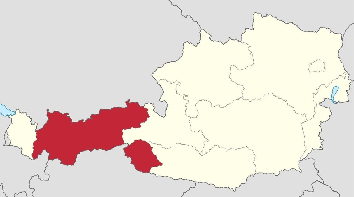 tyrol ਆਸਟਰੀਆ ਨਕਸ਼ਾ