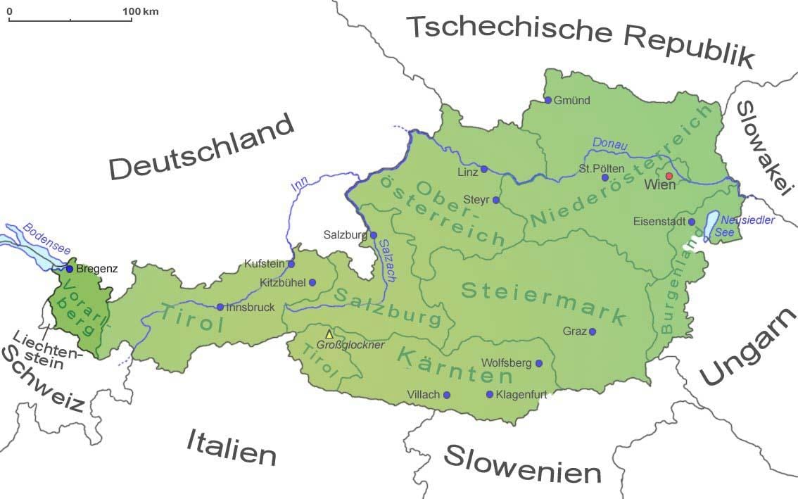 ਨਕਸ਼ਾ ਦੇ vorarlberg ਆਸਟਰੀਆ