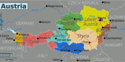 Austrian ਸੂਬੇ ਦਾ ਨਕਸ਼ਾ