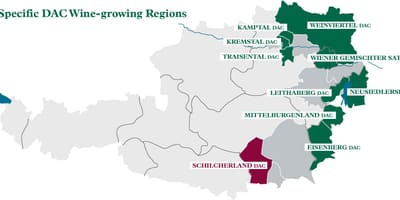 Austrian ਵਾਈਨ ਨੂੰ ਖੇਤਰ ਦਾ ਨਕਸ਼ਾ