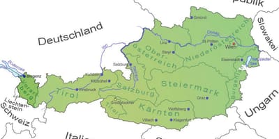 ਨਕਸ਼ਾ ਦੇ vorarlberg ਆਸਟਰੀਆ